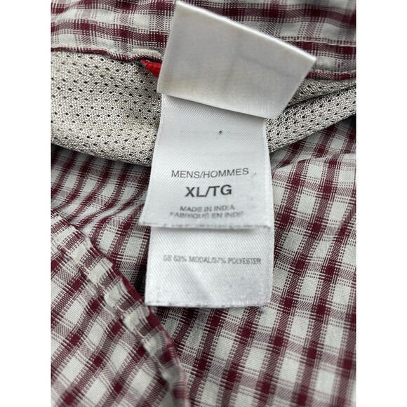 The North Face Shirt Mens Sz XL Red Plaid Outdoor Button Up Distressed Look - Picture 8 of 10